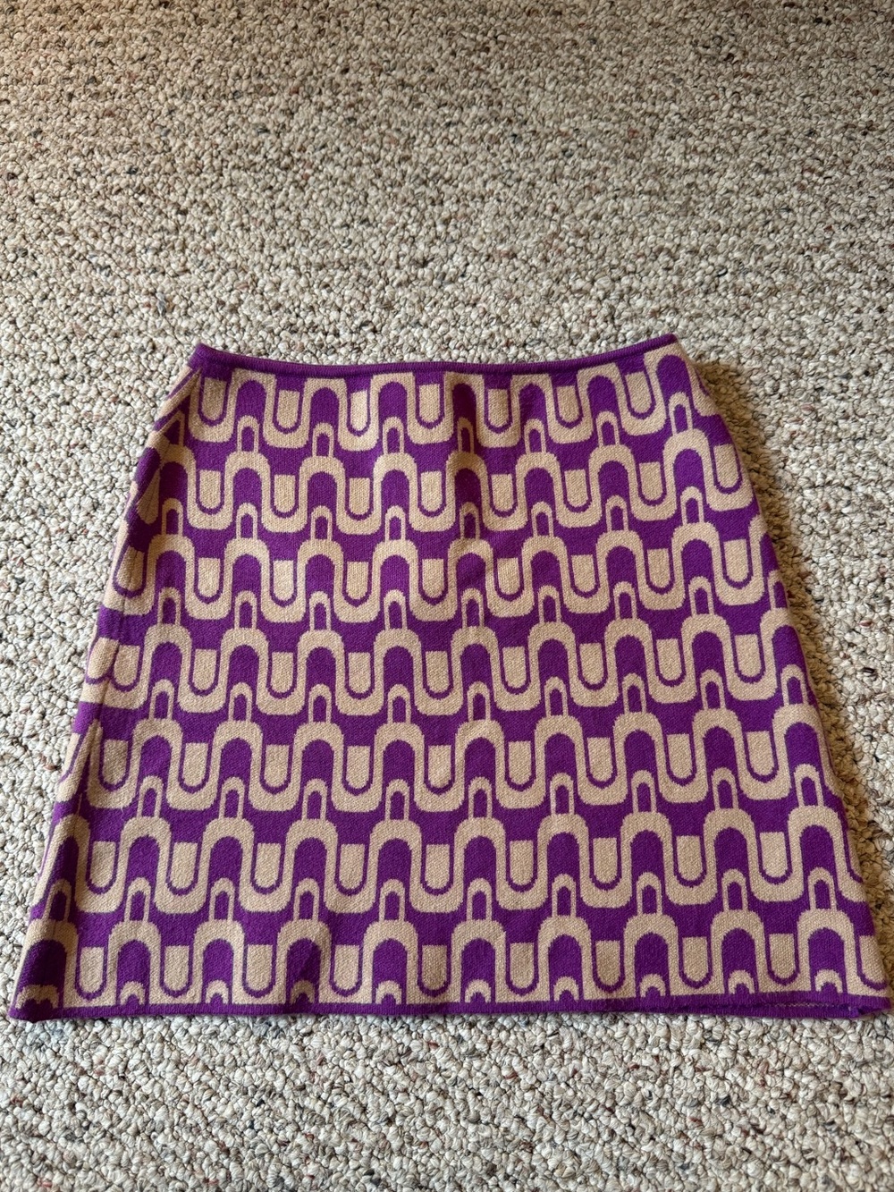 Maeve Purple Skirt with Geometric Print